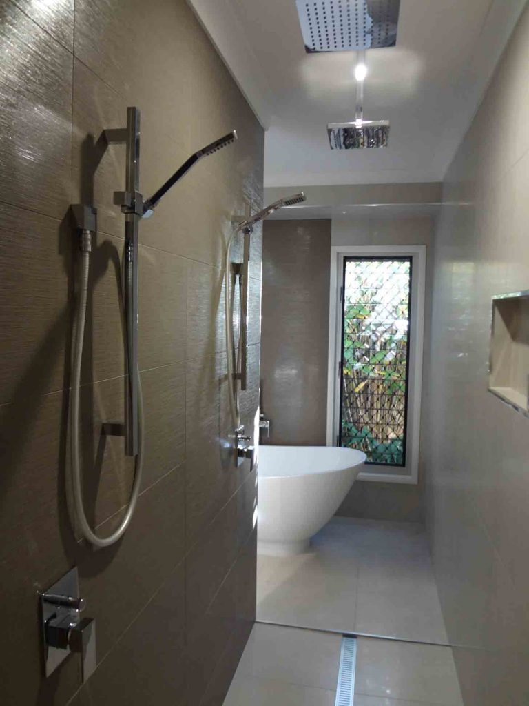 Modern Long Shower Renovation - Plumber Gladstone